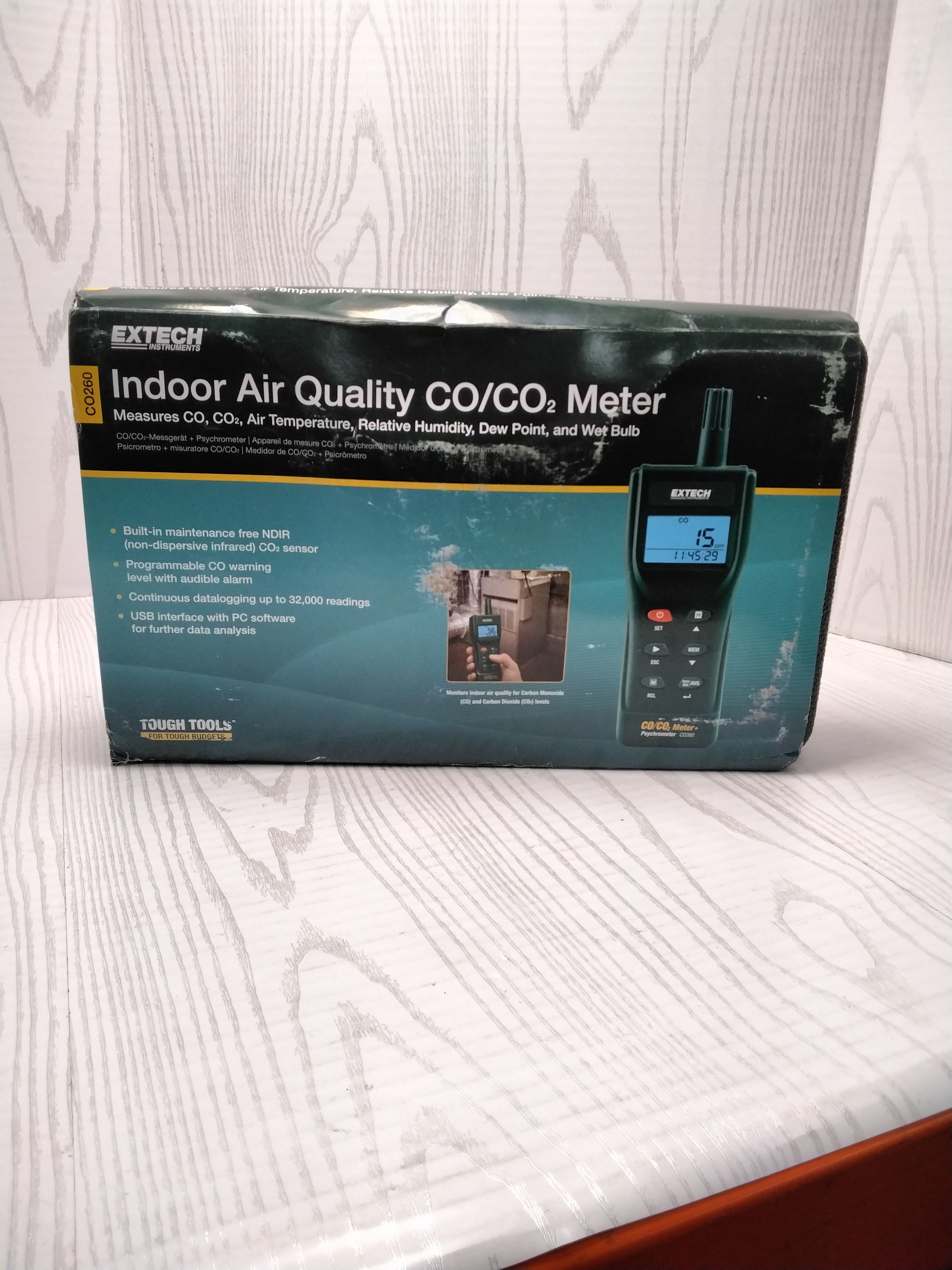 *FOR PARTS/READ* Extech CO260 Indoor Air Quality CO/CO2 Meter (7887253111022)
